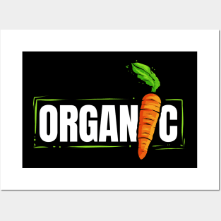 Organic Carrot Logo For Going Vegan Posters and Art